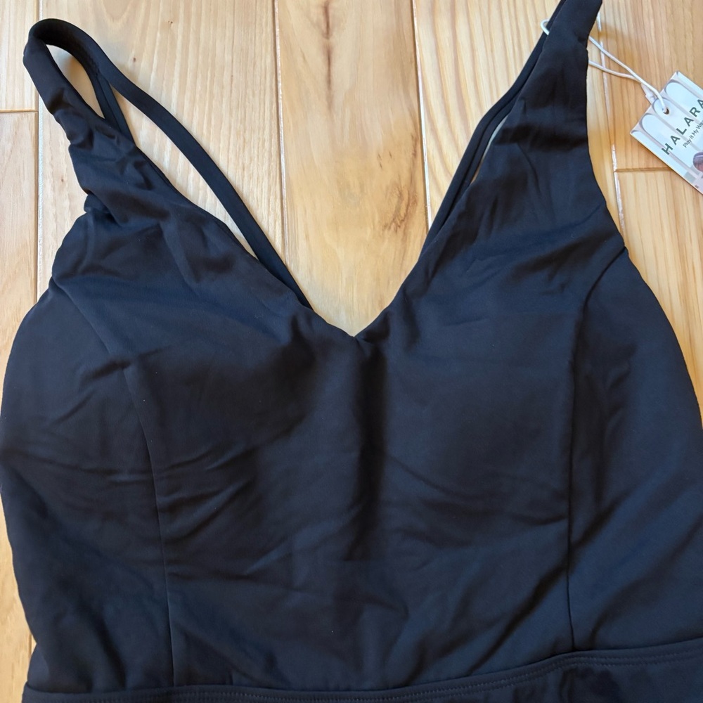 NEW Halara Cloudful Crisscross Ballet Barre Dance Black Activewear Mini Dress - Picture 3 of 10